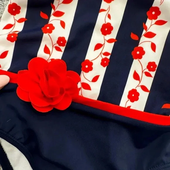 Janie and Jack NWOT Floral Girl’s One Piece Swimsuit - Picture 5 of 6